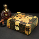 Xifei caixa umidificador de charutos para viagem com umidificador higrômetro 50 peças de capacidade armário de madeira de cedro portátil acessórios para fumar