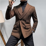 Blazer Masculino Elegante de Alta Qualidade - Design Duplo Breasted para Homens Modernos