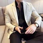 Blazers de negócios quadriculados slim fit para homens, jaqueta formal, botão único, festa social, moda luxuosa, tamanho grande, 5XL, 24, 2024