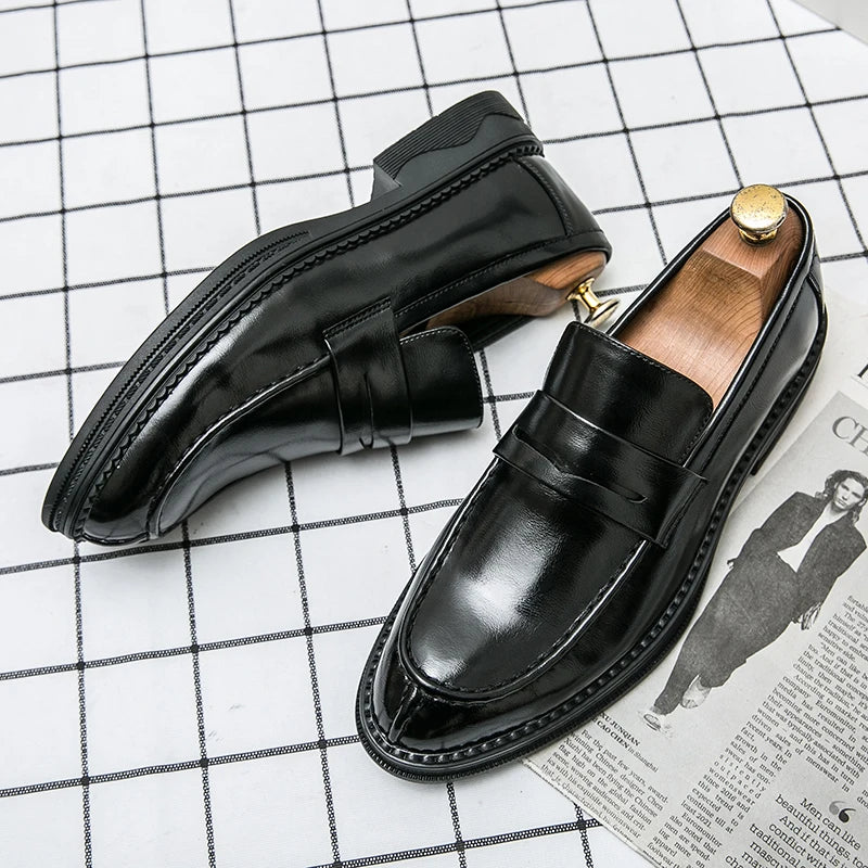 Sapatos de negócios de prata premium dos homens oxford sapatos de couro marca mocassins deslizamento em sapatos de casamento de alta qualidade sola macia sapatos vestido