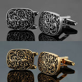 Botões de punho de camisa francesa masculina, material de cobre, padrões retrô oval, abotoaduras, atacado, moda, acessórios de vestuário