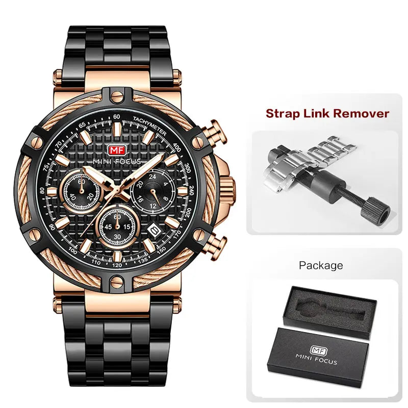 Mini foco analógico vestido de quartzo relógio masculino prata azul pulseira de aço inoxidável cronógrafo relógio de pulso luminoso com data 24 horas 0470