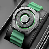 DANIEL GORMAN Relógio Esportivo para Homens Moda Verde Pulseira de Silicone Relógio de Pulso Luminoso À Prova D 'Água com Contas Magnéticas Mãos DG0788