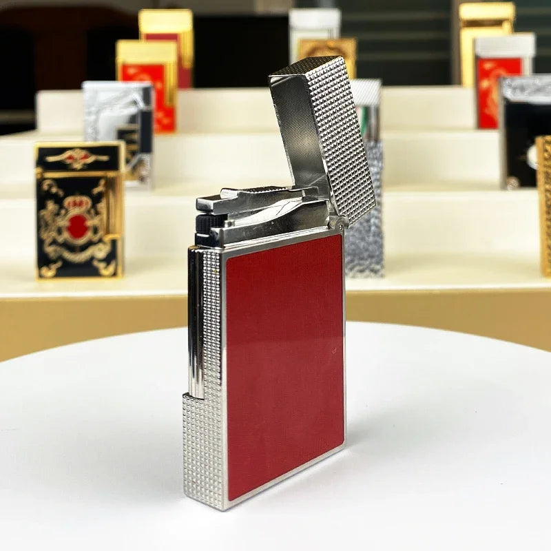 Isqueiro a gás vintage de alta qualidade para homens e mulheres, caixa de cigarro à prova de vento, nova condição
