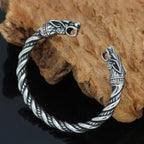Vintage goth dragão cabeça aberta pulseira viking pulseira para homens mulheres pulseira manguito pulseiras casal jóias novos presentes de aniversário