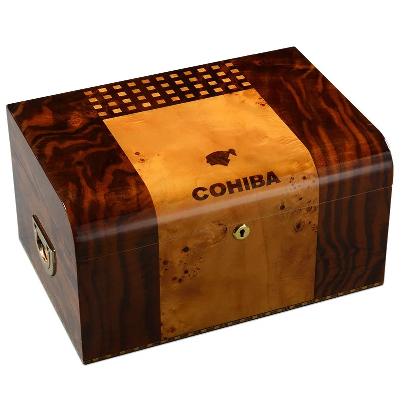 CIGARLOONG-Caixa De Exposição De Charuto De Madeira Com Alça, Umidificador, Umidificador, HH-9002