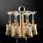 Decantador rotativo de cristal high-end, copo de vinho luxuoso, ouro desenho, Gyro Decanter, 1100ml