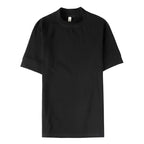 Outono inverno masculino meia alta pescoço manga curta camiseta coreano fino ajuste cor sólida camisa inferior casual algodão elástico camisetas