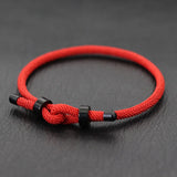 Pulseira ajustável corda vermelha para homens, fecho de aço inoxidável, braclet de ciclismo ao ar livre, grau A, corda de 4mm, presente para ele