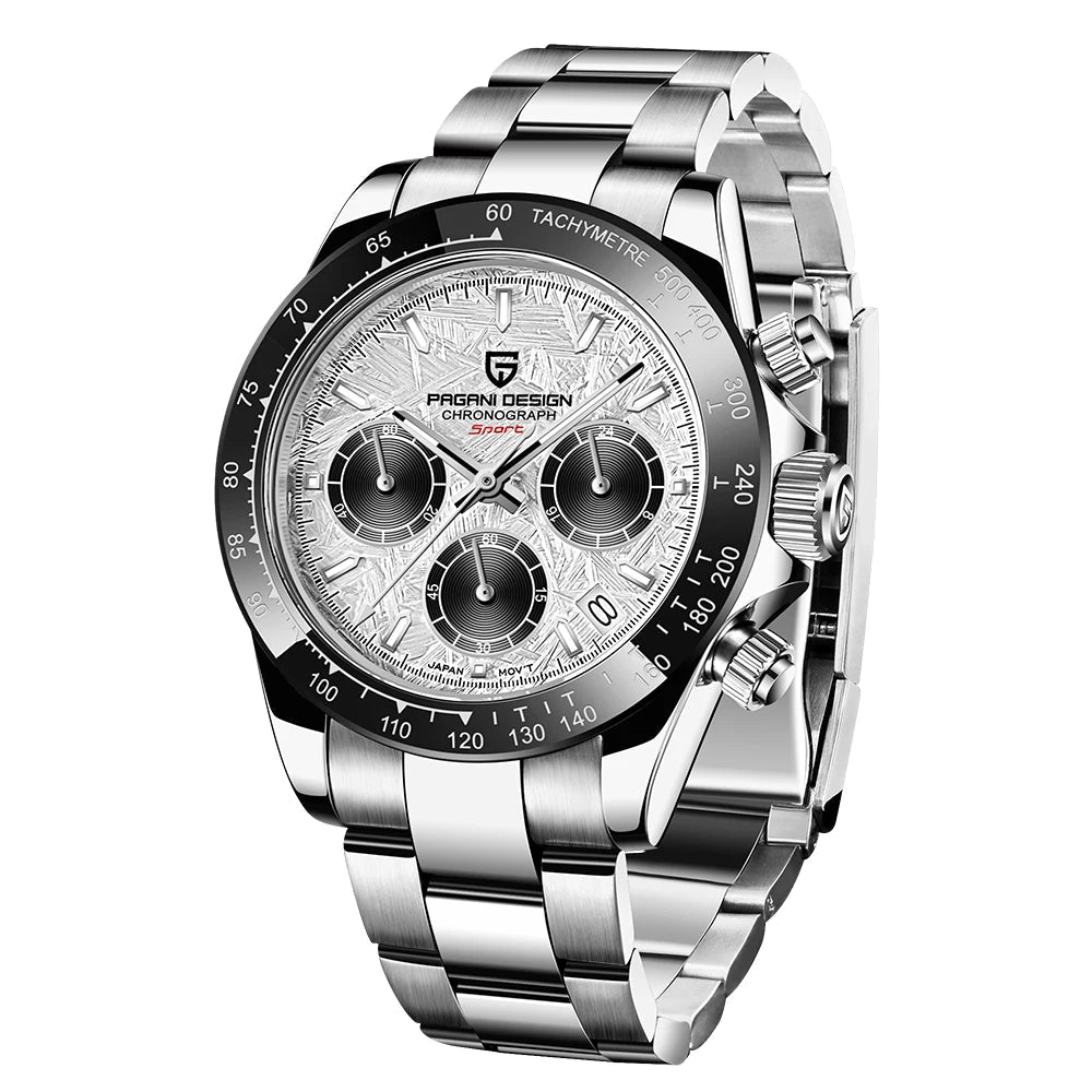 Novo Pagani design luxo negócios 40mm relógio masculino vidro safira 100m à prova dwaterproof água cronógrafo masculino
