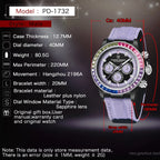 Pagani design novo 40mm arco-íris moldura cronógrafo safira relógio mecânico automático masculino aço inoxidável à prova dwaterproof água