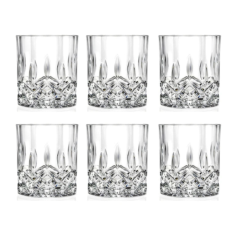 6 pces/4 pces/2 pces/1 pces copo de uísque vidro de cristal 230ml copo de vinho transparente drinkware para bar/casa copos de espírito copo de água em relevo