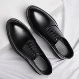 Sapato oxford de couro masculino de alta qualidade e confortável com cadarço sapato formal de negócios confortável e antiderrapante sapatos de escritório