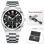 Mini foco moda masculina militar esporte relógio pulseira de aço inoxidável luminoso resistente à água relógio de pulso de quartzo com calendário1614