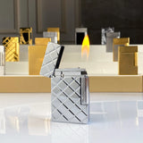 Novo isqueiro vintage com som brilhante, concha de latão, à prova de vento, isqueiro a gás para cigarro, presente masculino