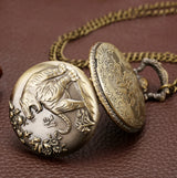 Bronze 12 signos do zodíaco antigo tigre animal relógio de bolso de quartzo antigas coleções chinesas colar de aniversário presente para homens