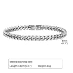 Vnox-Pulseiras de Corrente Cubana para Homens e Mulheres, Aço Inoxidável Sólido, Pulseira Curb Link, Jóias, 6mm, 8mm, 10mm, 12mm