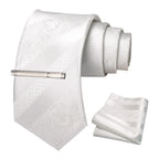 Clássico masculino floral gravata 8cm conjunto de gravata de seda bolso quadrado gravata clipe ternos de negócios acessórios noivo casamento cravat