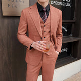 Smoking formal de luxo masculino, jaqueta, colete e calça, terno justo para noivo, casamento, festa de trabalho, high-end, novo, 3 peças, 2022