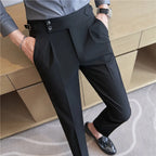 Calça Social Masculina Slim Fit Cintura Alta