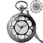 Exquise estrelado azul dial pingente bronze oco caso relógio de bolso de quartzo numerais romanos retro relógios lembrança presente para homens