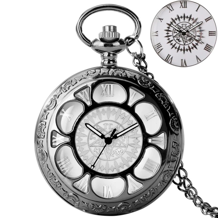 Exquise estrelado azul dial pingente bronze oco caso relógio de bolso de quartzo numerais romanos retro relógios lembrança presente para homens