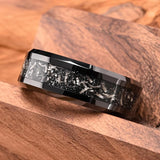 Anel de carboneto de tungstênio para homem anillos bague homme pareja de compromiso moda jóias alianças de casamento anéis de noivado de meteorito