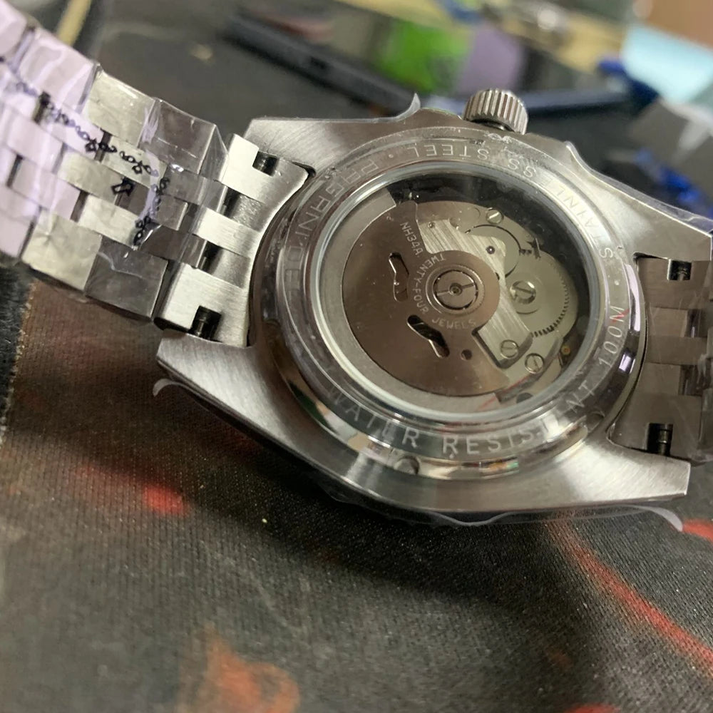 Pagani design 40mm nh34 relógio mecânico totalmente automático masculino luxo vidro safira 40mm cerâmica gmt relógio 100m à prova dwaterproof água