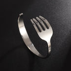 Pulseira de punho simples brilhante de dupla camada de aço inoxidável adequada para homens e mulheres pulseira de punho de duas cores joias de casal
