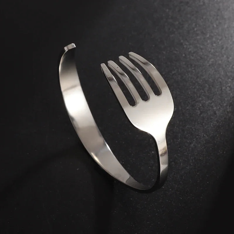 Pulseira de punho simples brilhante de dupla camada de aço inoxidável adequada para homens e mulheres pulseira de punho de duas cores joias de casal