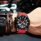 Mini foco laranja relógio para homem militar esporte cronógrafo relógio de pulso de quartzo com pulseira de silicone à prova dwaterproof água luminosa mãos 0349