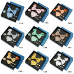 Conjunto de gravata lisa para homens, cor sólida, bolso, broche quadrado, caixa de presente para casamento, negócios, luxo, 8 peças, presente masculino