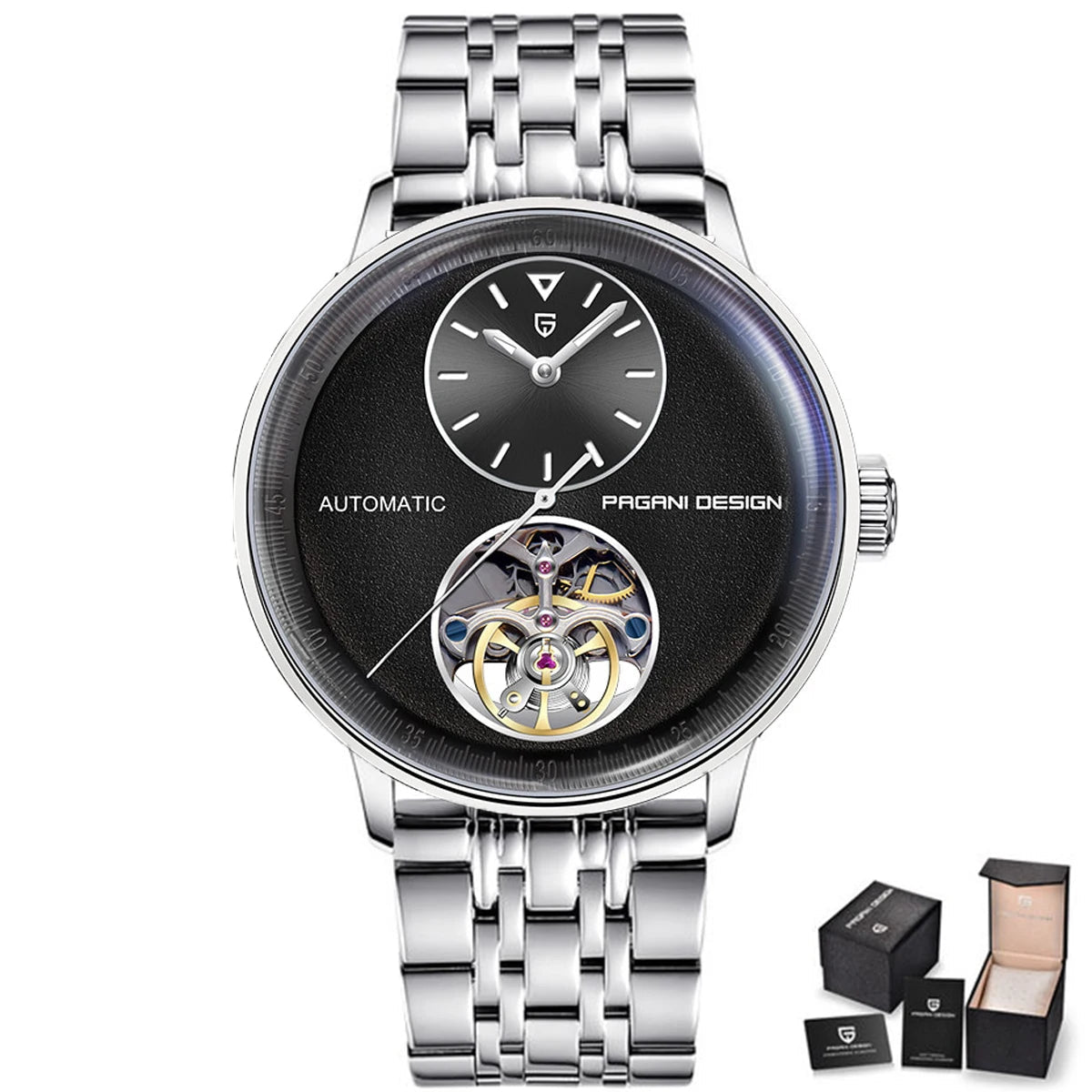 Pagani design novo 42mm relógio piloto moda relógio mecânico luz noturna relógio masculino automático de aço inoxidável 100m à prova dwaterproof água