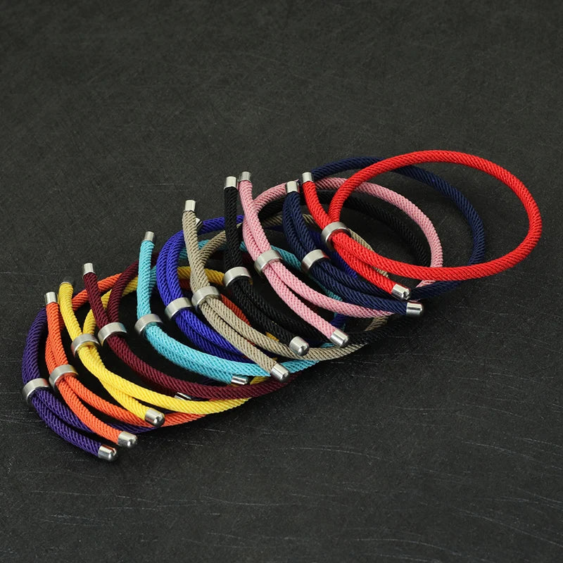 Noter nova pulseira de corda da sorte unissex fecho de aço inoxidável pulseira ajustável amizade jóias acessórios presente para os amantes