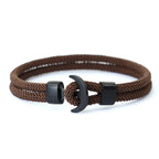Moda masculina âncora pulseira dupla camada náutica braslet homme verão praia acessórios pulsera roja hombre macrame braclet