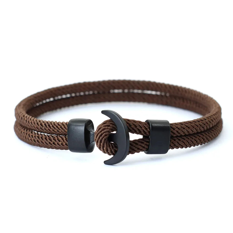 Moda masculina âncora pulseira dupla camada náutica braslet homme verão praia acessórios pulsera roja hombre macrame braclet