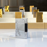 Novo isqueiro vintage com som brilhante, concha de latão, à prova de vento, isqueiro a gás para cigarro, presente masculino