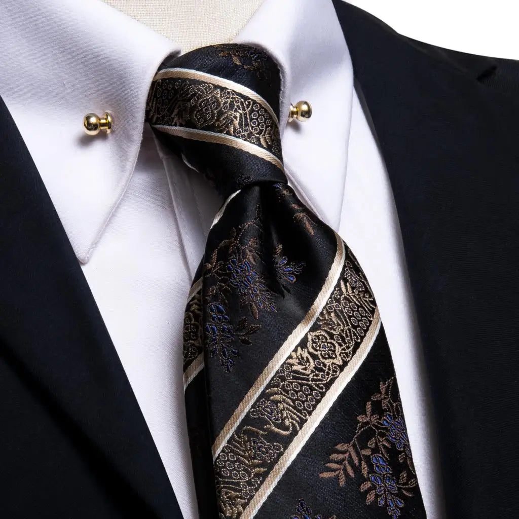 Oi-Tie-gravata azul teal masculina, gravata de alta qualidade, pino de gola dourada, conjunto de abotoaduras sólidas, luxo, novo
