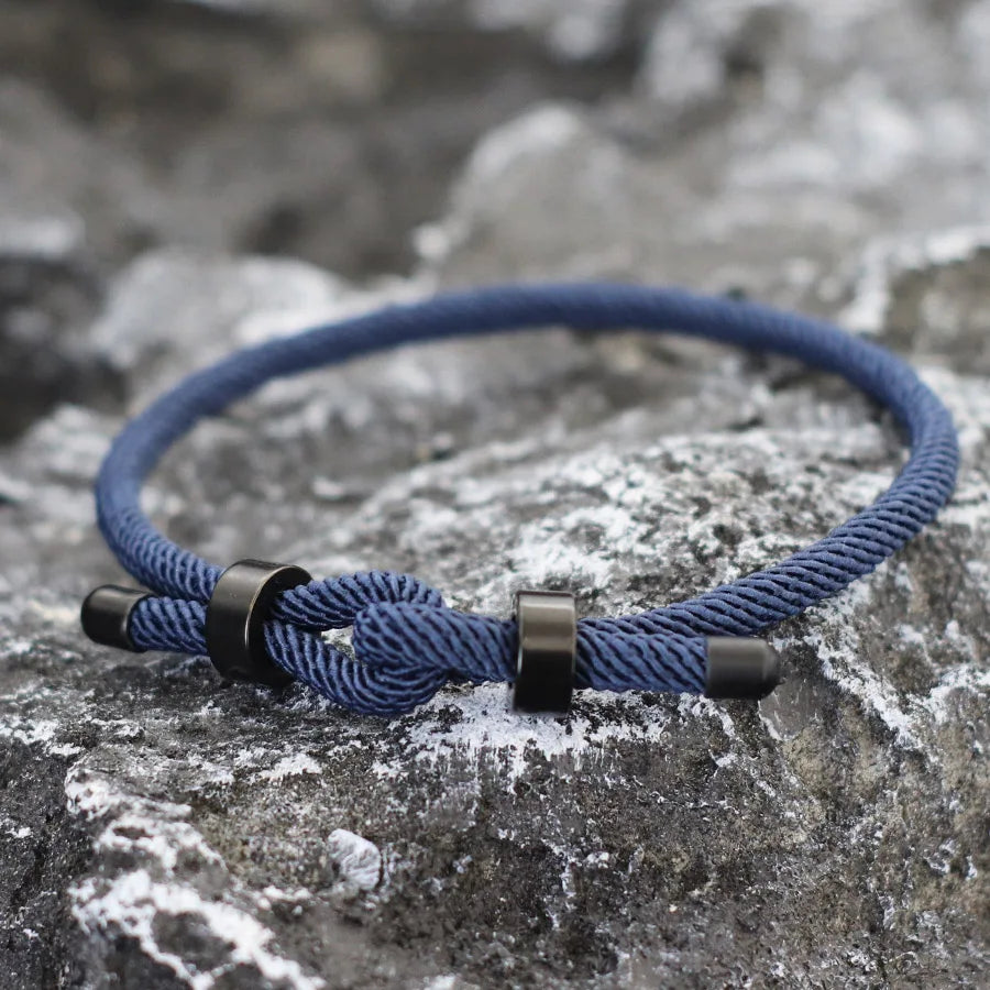 Pulseira ajustável corda vermelha para homens, fecho de aço inoxidável, braclet de ciclismo ao ar livre, grau A, corda de 4mm, presente para ele