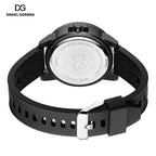 DANIEL GORMAN Relógio magnético masculino preto à prova d'água contas de aço inoxidável relógio de quartzo com pulseira de silicone DG0221 verde