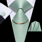 Hi-Tie-Gravatas de seda xadrez de luxo masculinas, conjunto de abotoaduras, design preto, presente de casamento, corrente de gravata moda