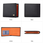 Bison denim alta qualidade de fibra carbono carteira masculina rfid bloqueio titular do cartão carteira curta melhor presente namorado marido pai bolsa