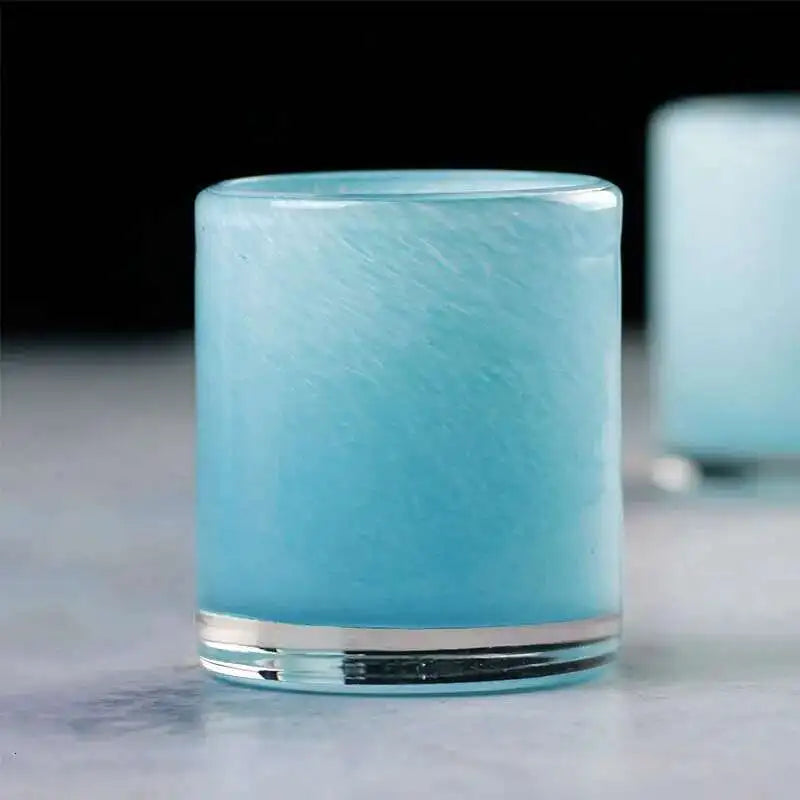 Copos de vidro de vidro de vidro de cristal do mar das nuvens copo de uísque colorido esmalte uísque tumbler licor vodka shot com caixa de presente de madeira