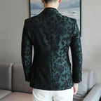 2025 primavera luxo high-end jacquard terno masculino casacos estilo britânico masculino fino ajuste casual noivo vestido de casamento festa terno blazers
