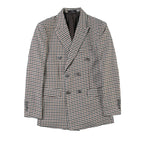 Estilo britânico fino ajuste houndstooth blazer para homens 2023 moda duplo breasted negócios escritório vestido de casamento terno jaqueta