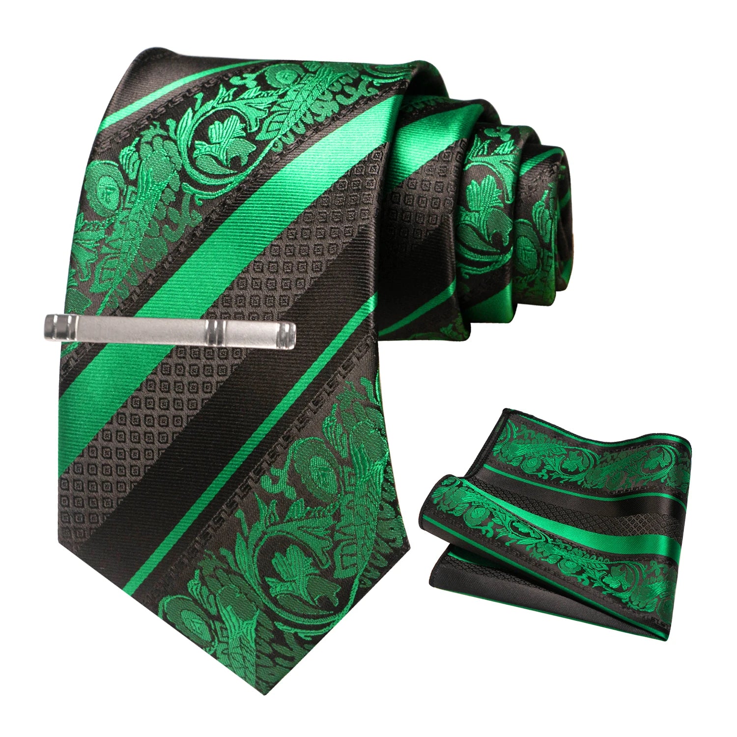 Clássico masculino floral gravata 8cm conjunto de gravata de seda bolso quadrado gravata clipe ternos de negócios acessórios noivo casamento cravat