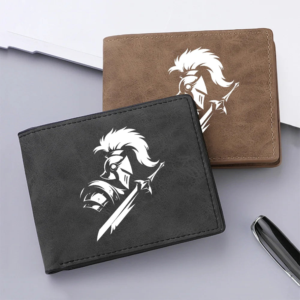 Carteira curta masculina de couro PU vintage fino porta cartão de crédito carteira compacta preta