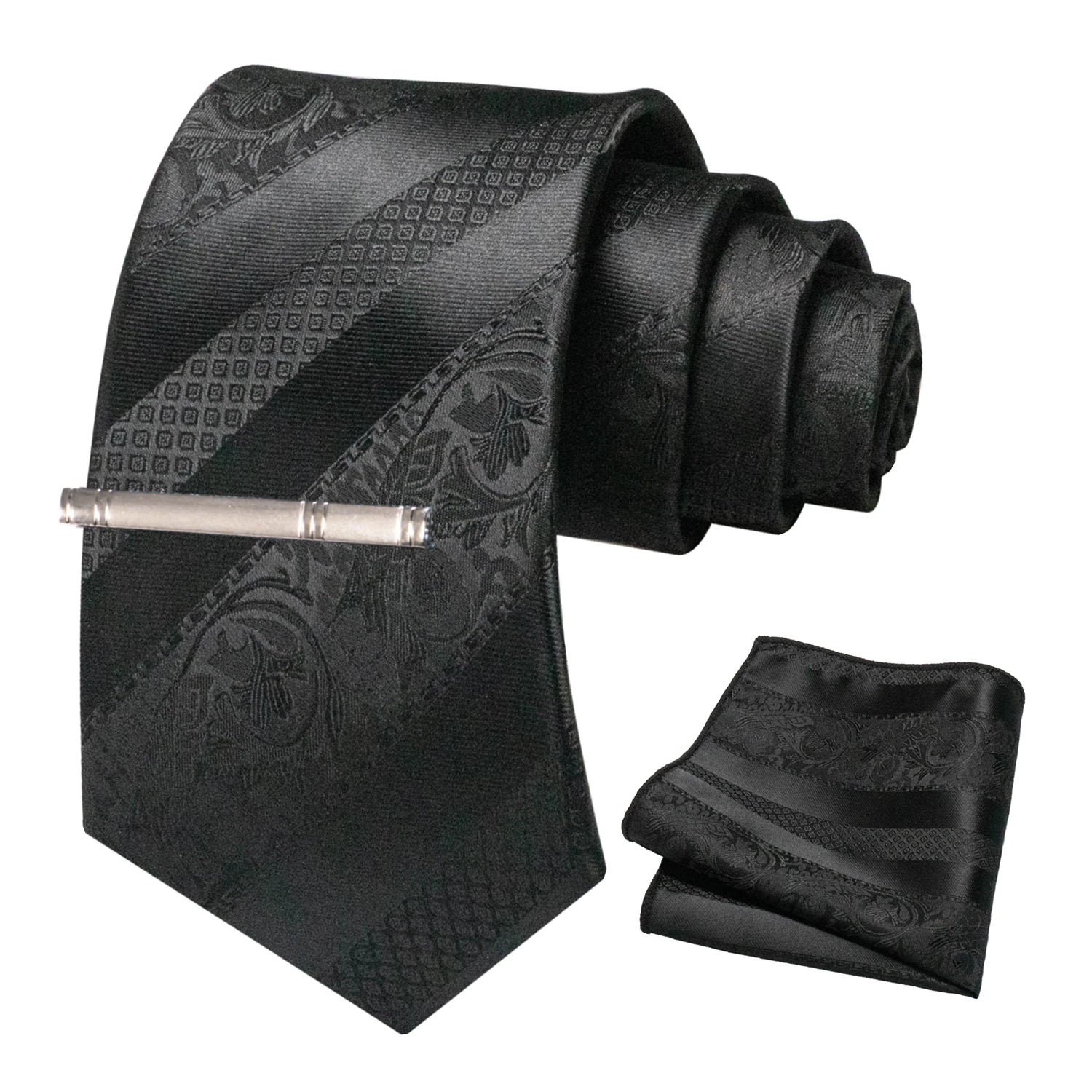 Clássico masculino floral gravata 8cm conjunto de gravata de seda bolso quadrado gravata clipe ternos de negócios acessórios noivo casamento cravat