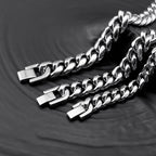 Vnox-Pulseiras de Corrente Cubana para Homens e Mulheres, Aço Inoxidável Sólido, Pulseira Curb Link, Jóias, 6mm, 8mm, 10mm, 12mm