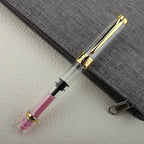 1 pçs caneta tinteiro recarregável caneta de pistão transparente enchimento de pistão caneta tinteiro extra fina para pintura de caligrafia